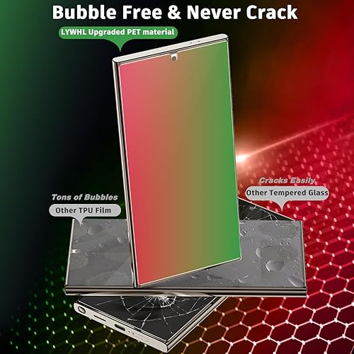 Miniatura 6 de LYWHL Paquete de 2 protectores de pantalla de privacidad para Samsung Galaxy S24 Ultra compatible con desbloqueo de huellas dactilares, colorido