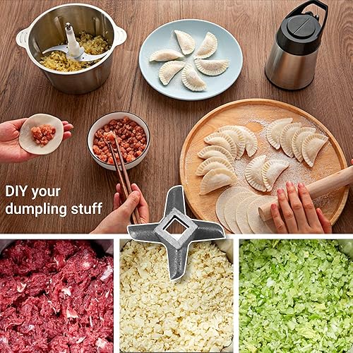 Miniatura 5 de Fdit Cortador profesional de acero inoxidable en forma de cruz para cocina y carne, picadora de cuchilla, cortador de cuchillo de repuesto para