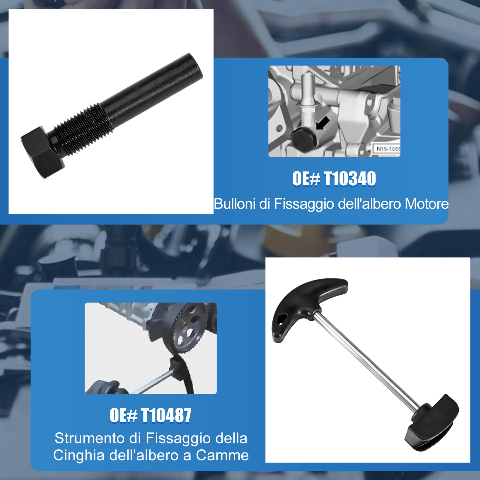 Kit Messa in Fase, Strumento di Fasatura del Motore EA211 1.0 1.2 1.4 1.6 FSI TSI TFSI, 6Pcs Set Attrezzi Distribuzione per A3, Golf, Jetta, Octavia, Lavida, Seat Leon