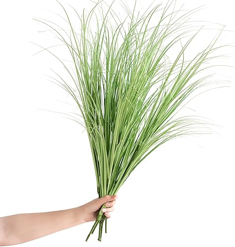 Ling's Moment Ramas de plantas artificiales de 2.3 pies, 8 piezas de hierba de trigo falso, tallos de vegetación sintética de tacto real para arco y