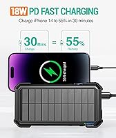 Vista 4 de BLAVOR Banco solar de la energía del cargador de 20,000mAh más el panel solar de 30W