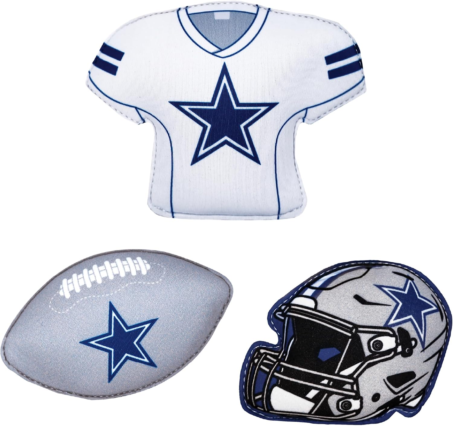 NFL Neoprene Dive Toys, Set of 3, Officially Licensed Pool Diving Toys, Football Swim for Kids and Adults - Dallas Cowboys