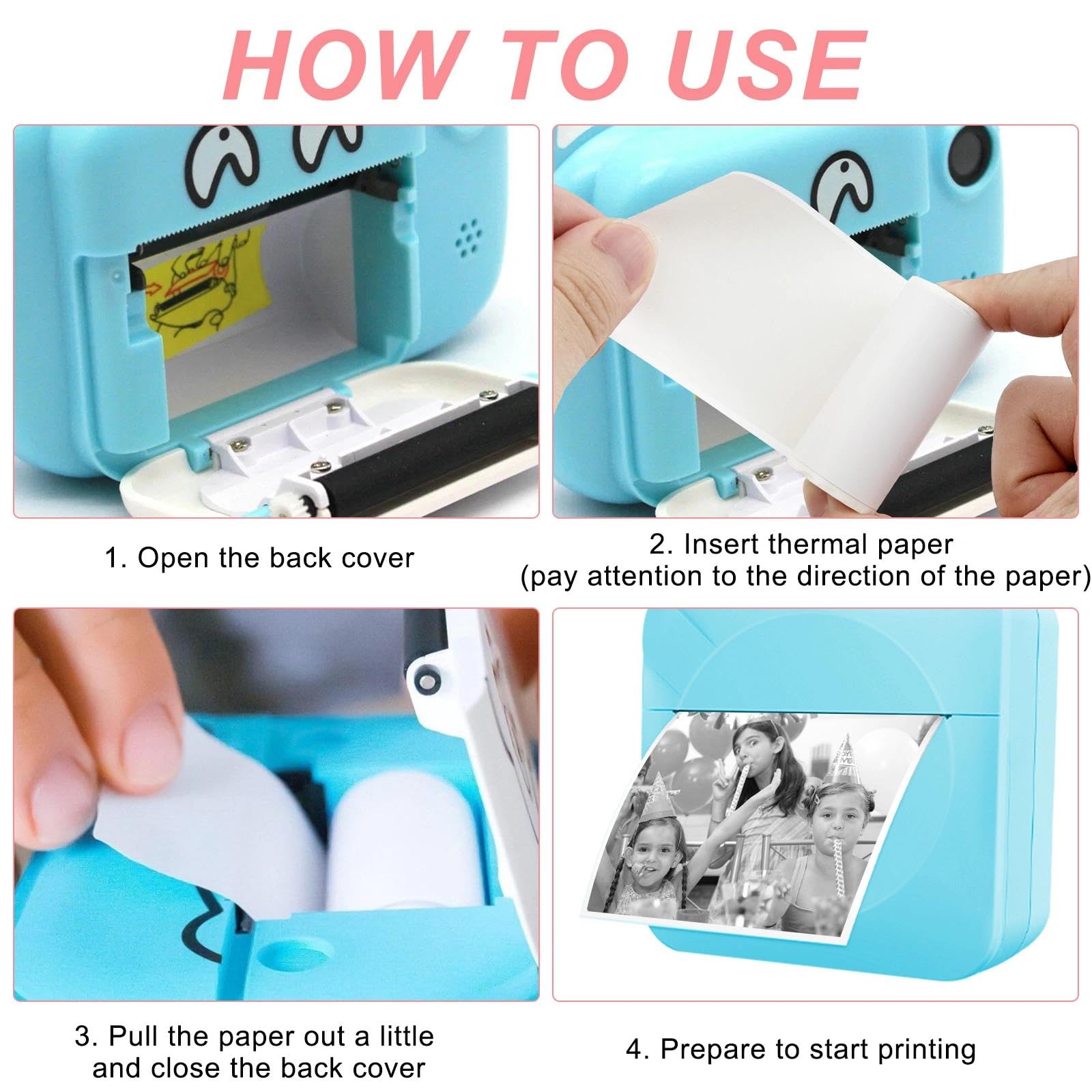 20 Rollos Papeles Cámara Fotos Niños, Papel Impresora Termica, Rollos Camara Fotos Infantil Instantanea, Mini Recarga de Papel de Impresión, Pegatina Imprimible Autoadhesiva (57 x 25 mm)