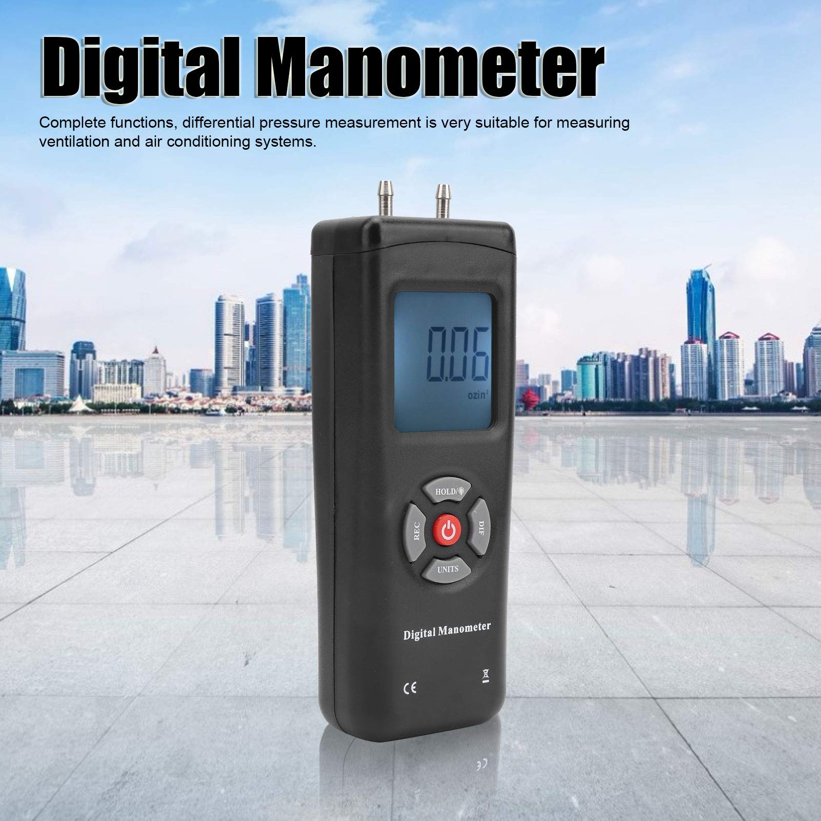 TL101 Strumento del Tester di Pressione Differenziale del Misuratore di Pressione Manometro Digitale