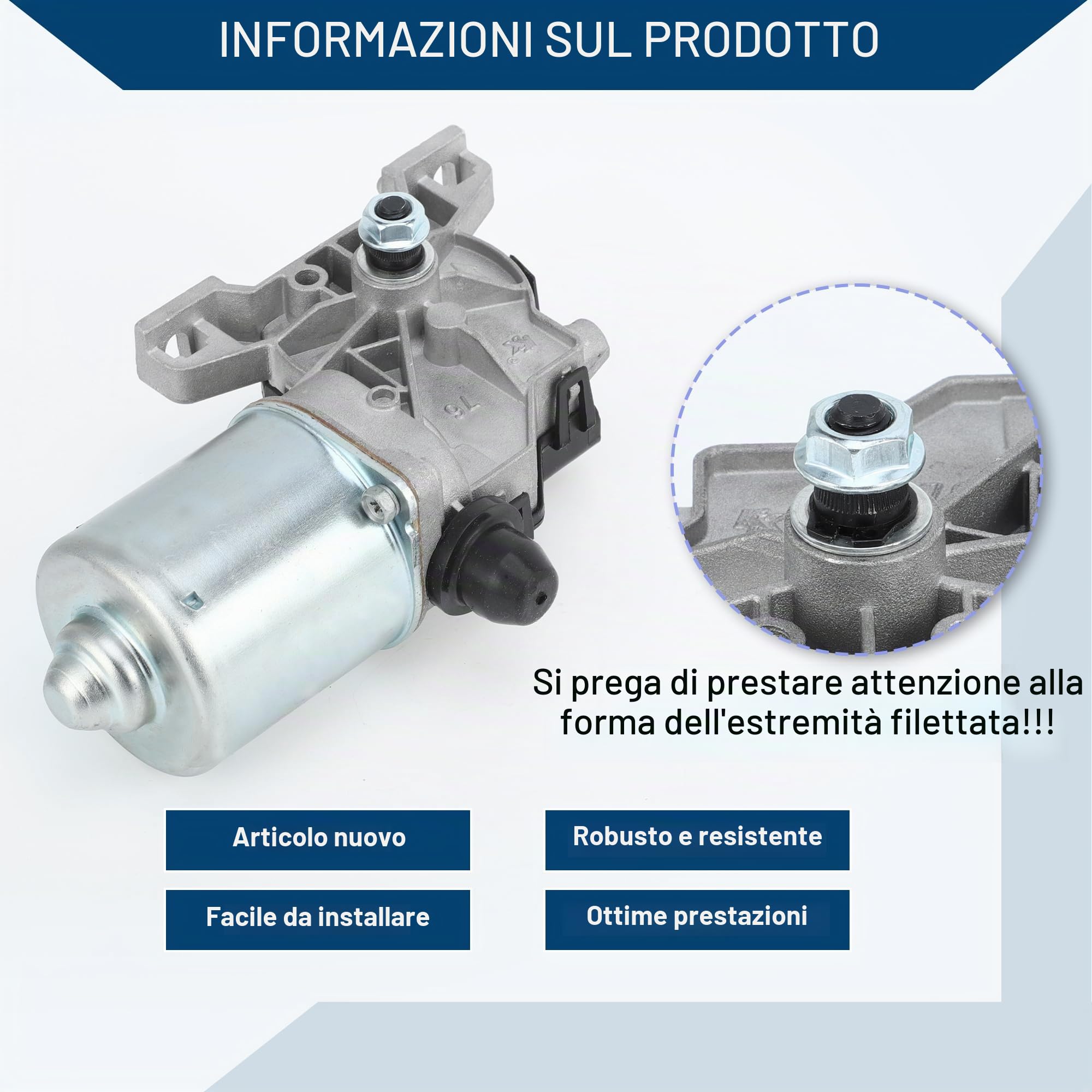 Motore Tergicristallo Anteriore 4 Pin Per Fiat Panda II 03-13