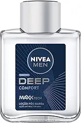 NIVEA MEN Loção Pós Barba Deep 100ml - Atua na recuperação da pele, ação antibacteriana, fórmula com carvão ativado, textura líquida