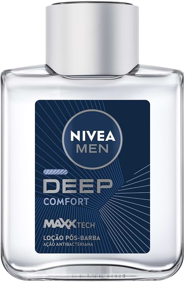 NIVEA MEN Loção Pós Barba Deep 100ml - Atua na recuperação da pele, ação antibacteriana, fórmula com carvão ativado, textura líquida
