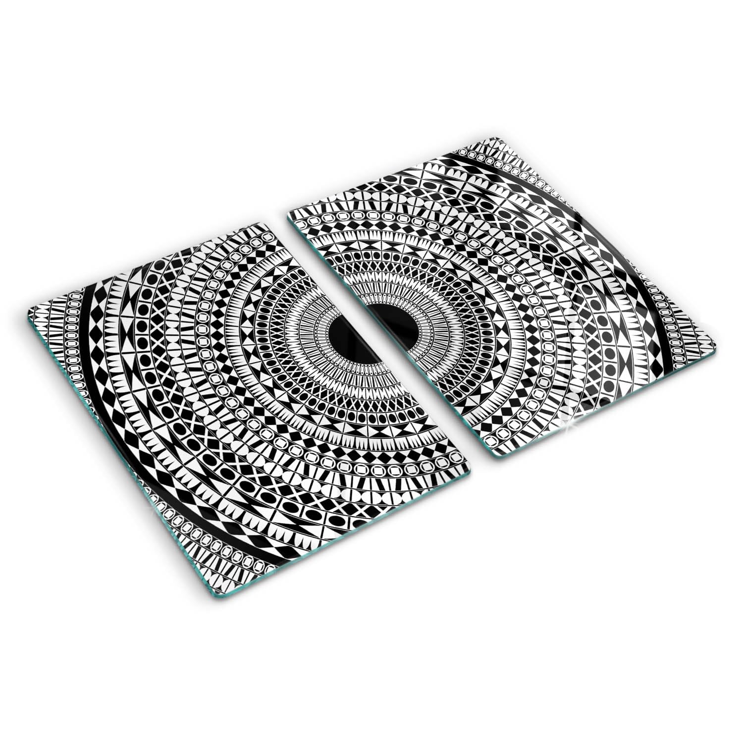 Planche en verre trempé aux bords polis et motif ornemental chic