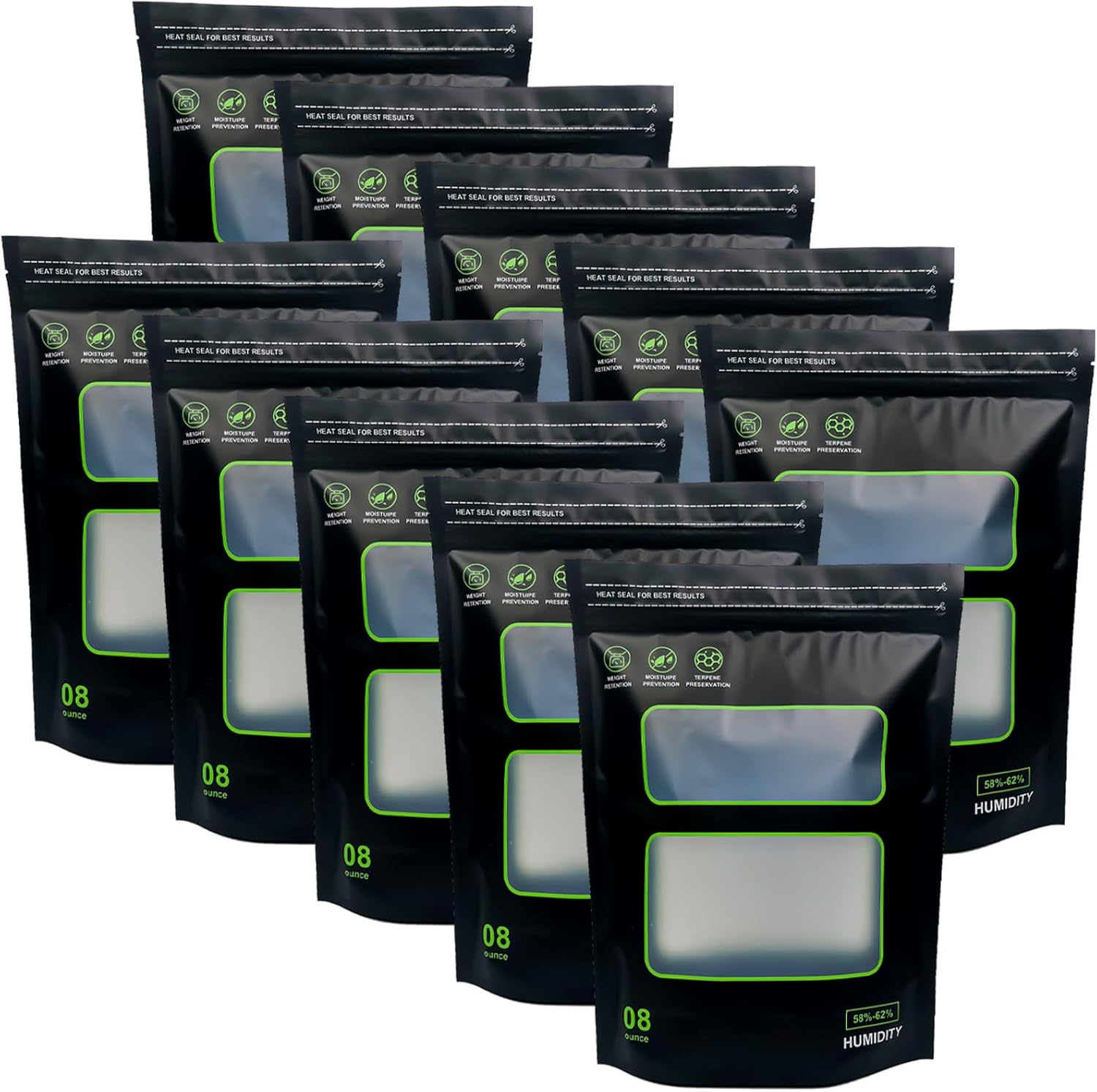 10Pcs 1/2 LB Storage Terp Bags 5862 RH 2Way Humidity