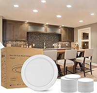 Vista 12 de Lámpara de techo LED de 7 pulgadas, montaje empotrado, atenuable, luz de techo plana redonda ultra delgada de 5000 K, luz diurna, lámpara de techo