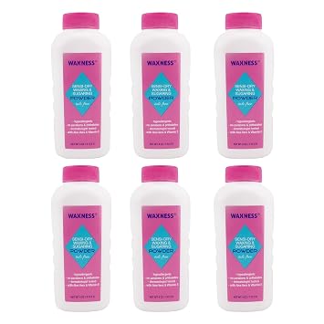 Waxness Sensi Dry Waxing & Sugaring Powder 4 oz 113 g, Pack of 6 Moisture Absorbing Pre Wax Powder for Waxing & Sugaring, Professional Use