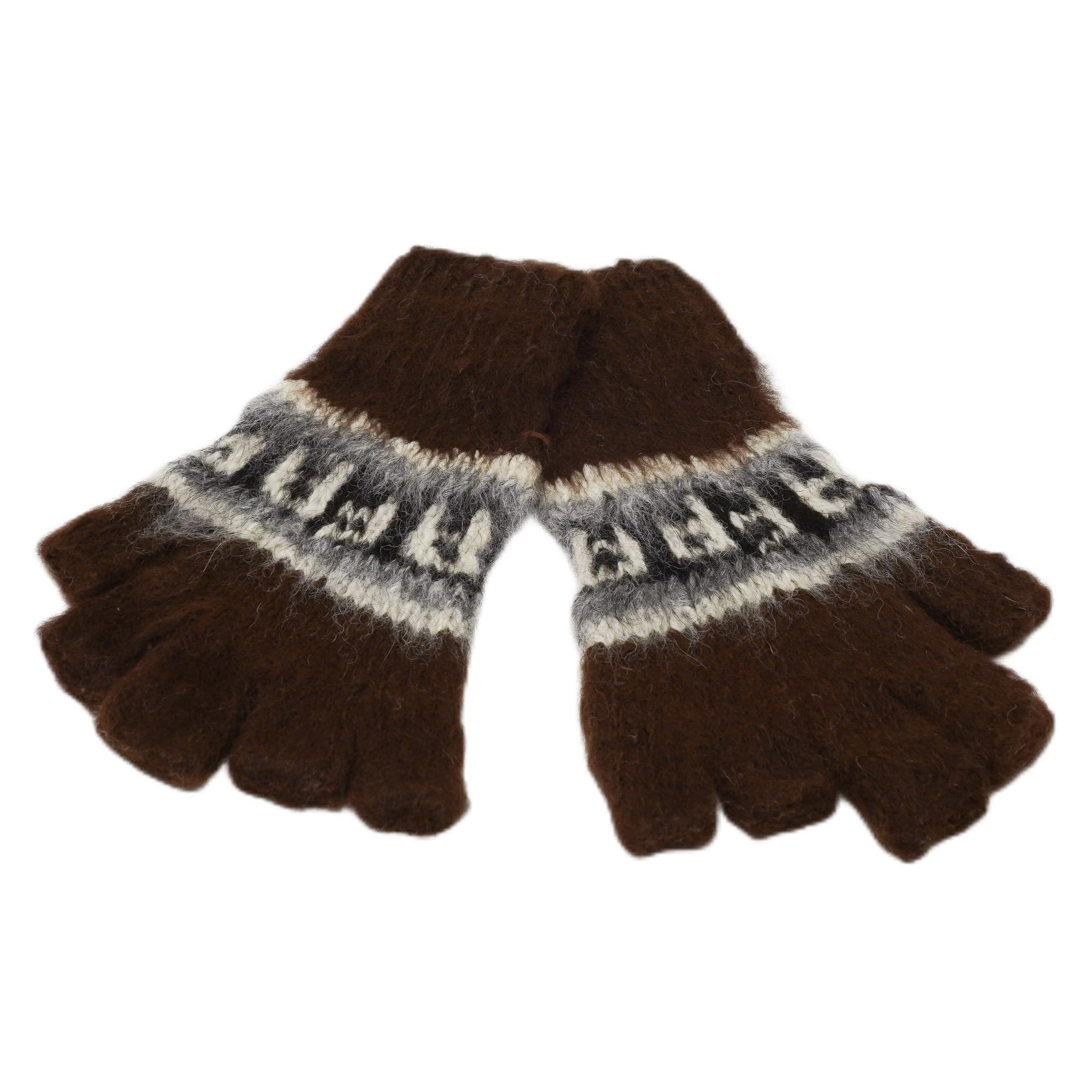Tumia LAC Alpaca Adult Fingerless Gloves - Dark Brown