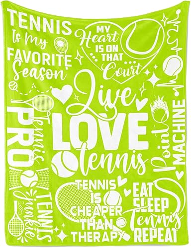 InnoBeta Regalos de tenis manta temática de tenis para hombres, mujeres, niños, niñas y jugadores