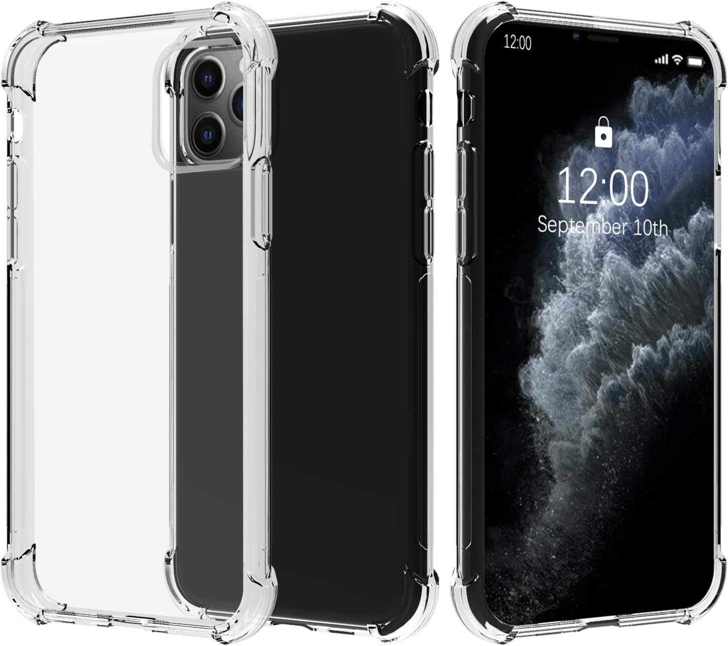 Case for iPhone 11 Pro Clear Protective TPU Cover with Raised Camera Protection, Shock-Absorbent Corners, Slim Fit Phone Case Transparent Design