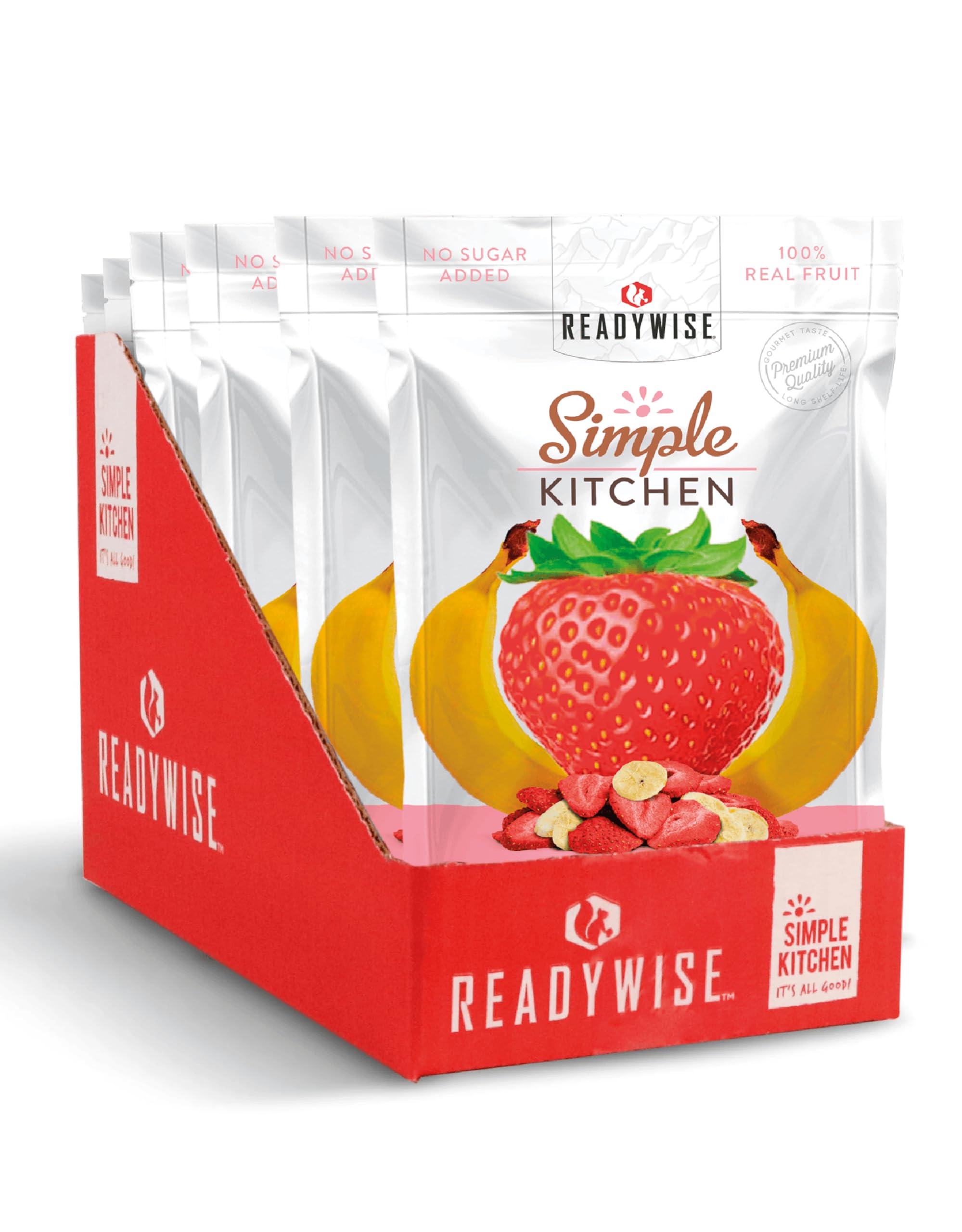 Simple Kitchen, Freeze-Dried Strawberries & Bananas, 24 Servings, 6 Pack, Vegetarian, Gluten Free, Snacks, Strawberries, Banana, Dried Fruit, Pre Workout, Healthy Snacks, Survival Food