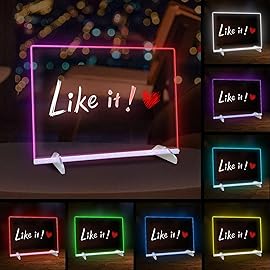 Led Drawing Board for Kids, LED Note Board with Colors,Doodle Glow Drawing Boards, 13.7X10 6 Modes & 8 Colors, Light Up Drawing Pad with Battery Box for Home/Office/Decor