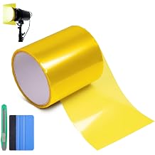 Arespark Color Transform Light Filter Film, Lights Repair Tape Self Adhesive Cover Tail Fog Lights Tint Film Vinyl Wrap for Car Trucks Motos Led Lamp Home Decor4inx20ft, Yellow