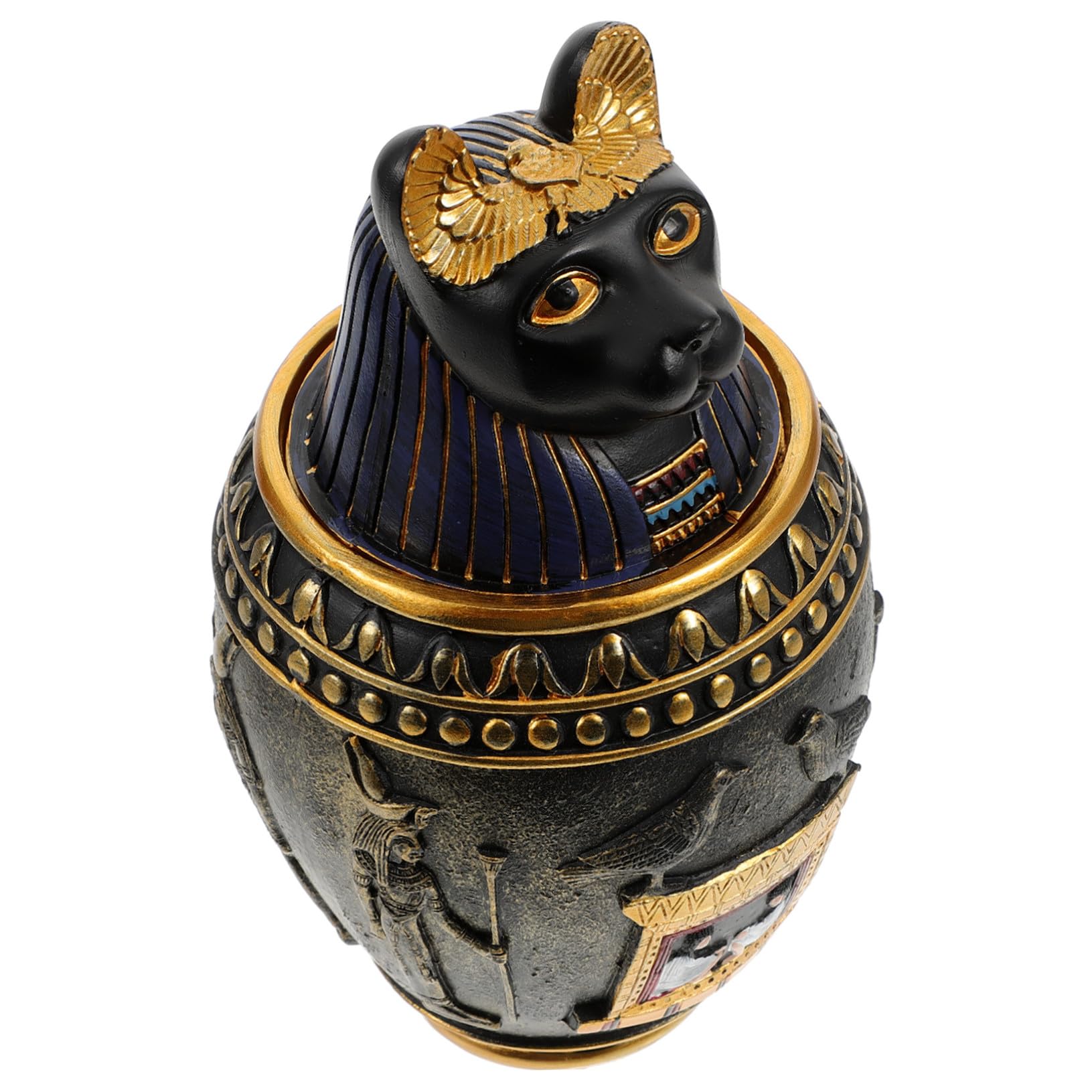 Ornement Égyptien Canope en Résine Statue Finition Antique Mipcase pour Maison