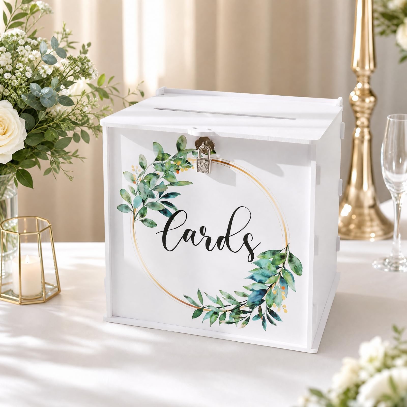Boîte à Cartes En PVC Réutilible Boîte à Cartes Serrure Multifonction pr Rangement Domestique