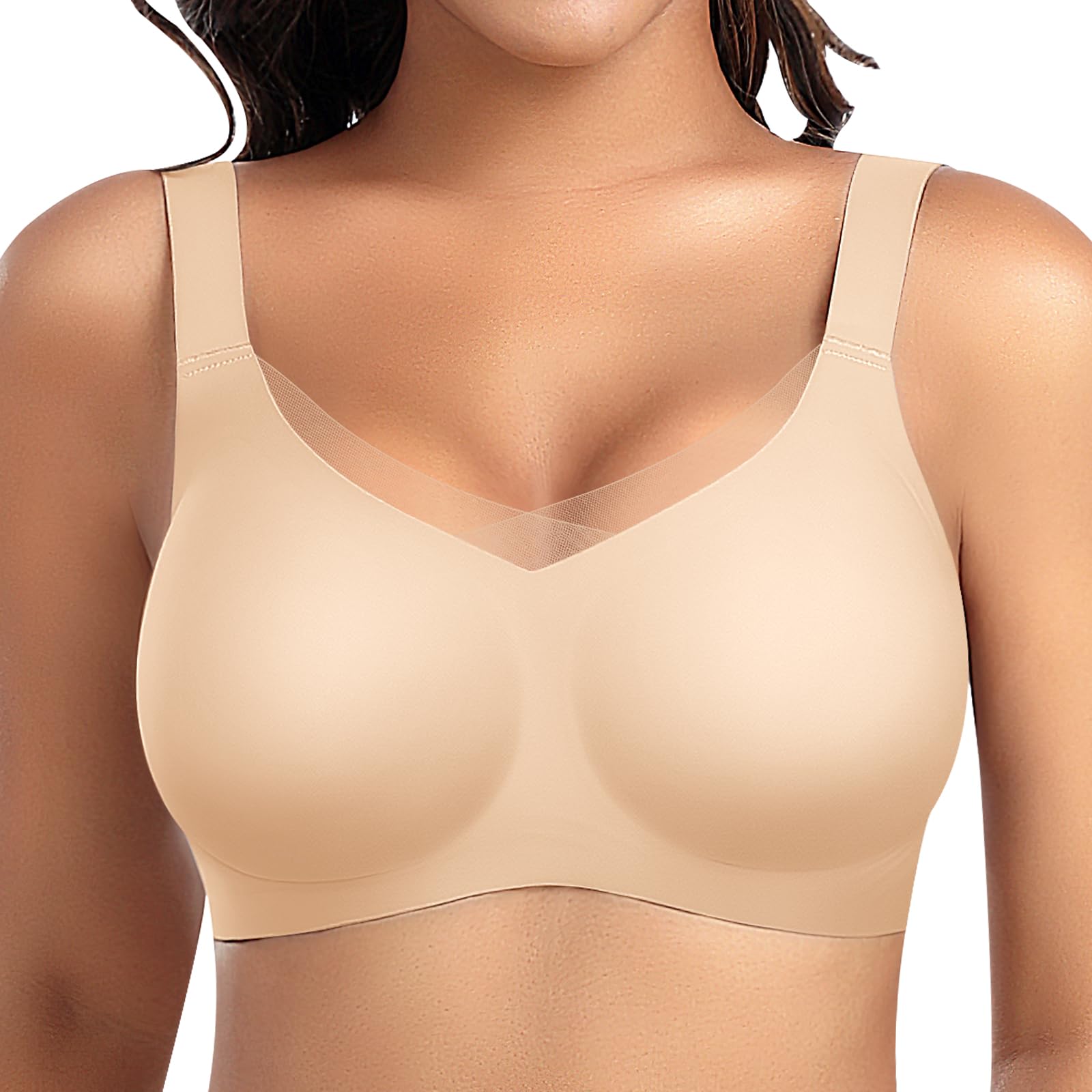 Women Comfort Seamless Bras Full Coverage Mesh No Underwire Bra