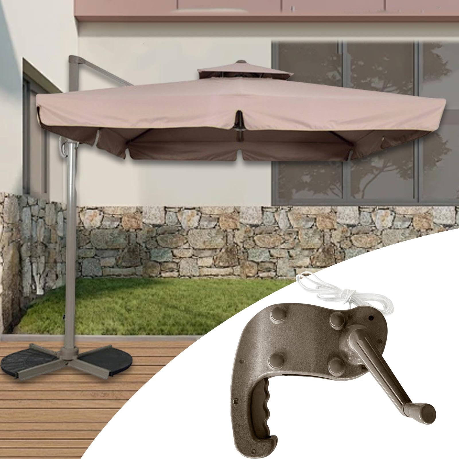 Manivelle De Remplacement Pour Parasol De Terrasse – Mécanisme Inclinable, En PP Résistant, Pour Jardin/Patio