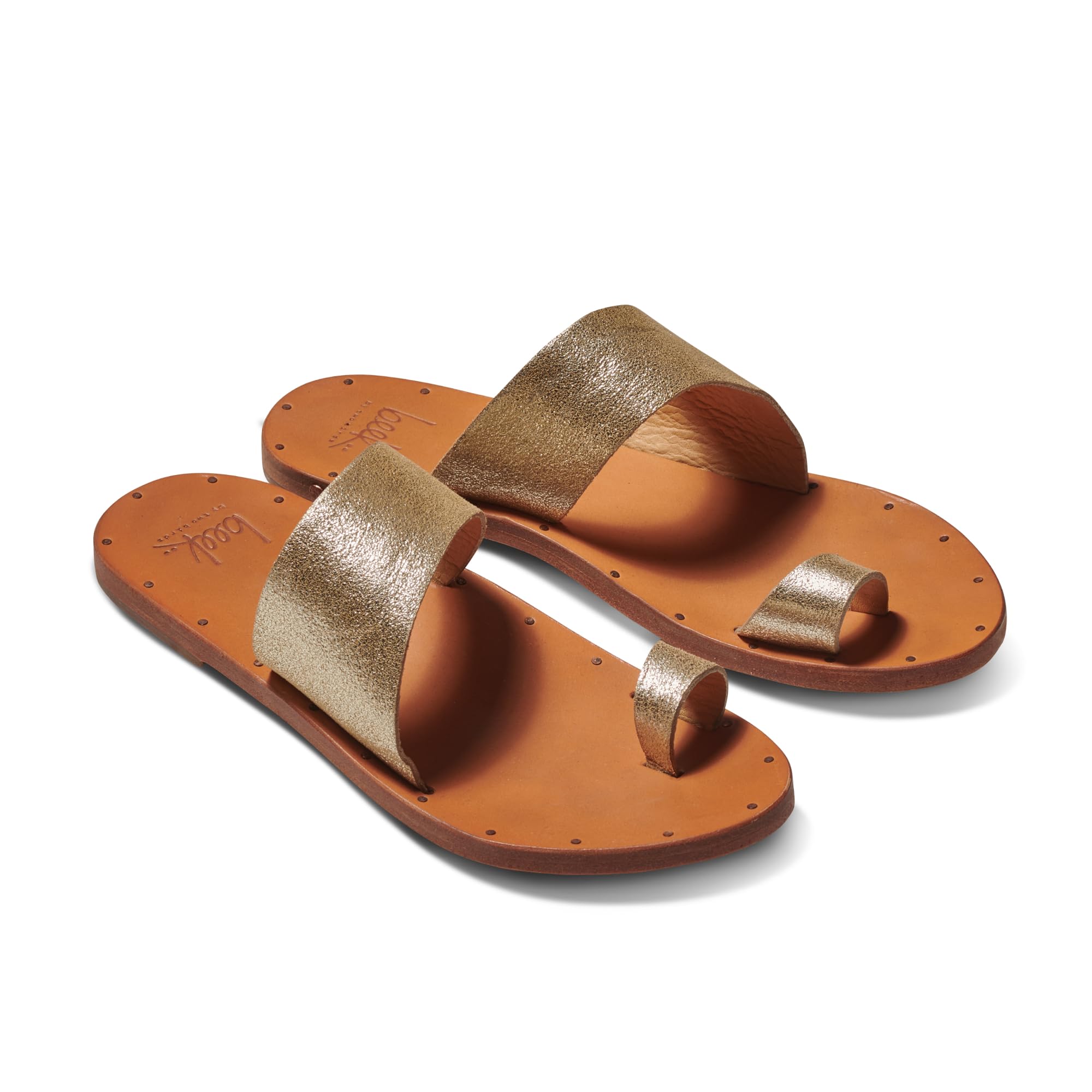 BEEK Finch All-Leather Toe Ring Sandal for Women, Handcrafted Slip-On Design, Features Molded Arch & Rubber Heel for Comfort