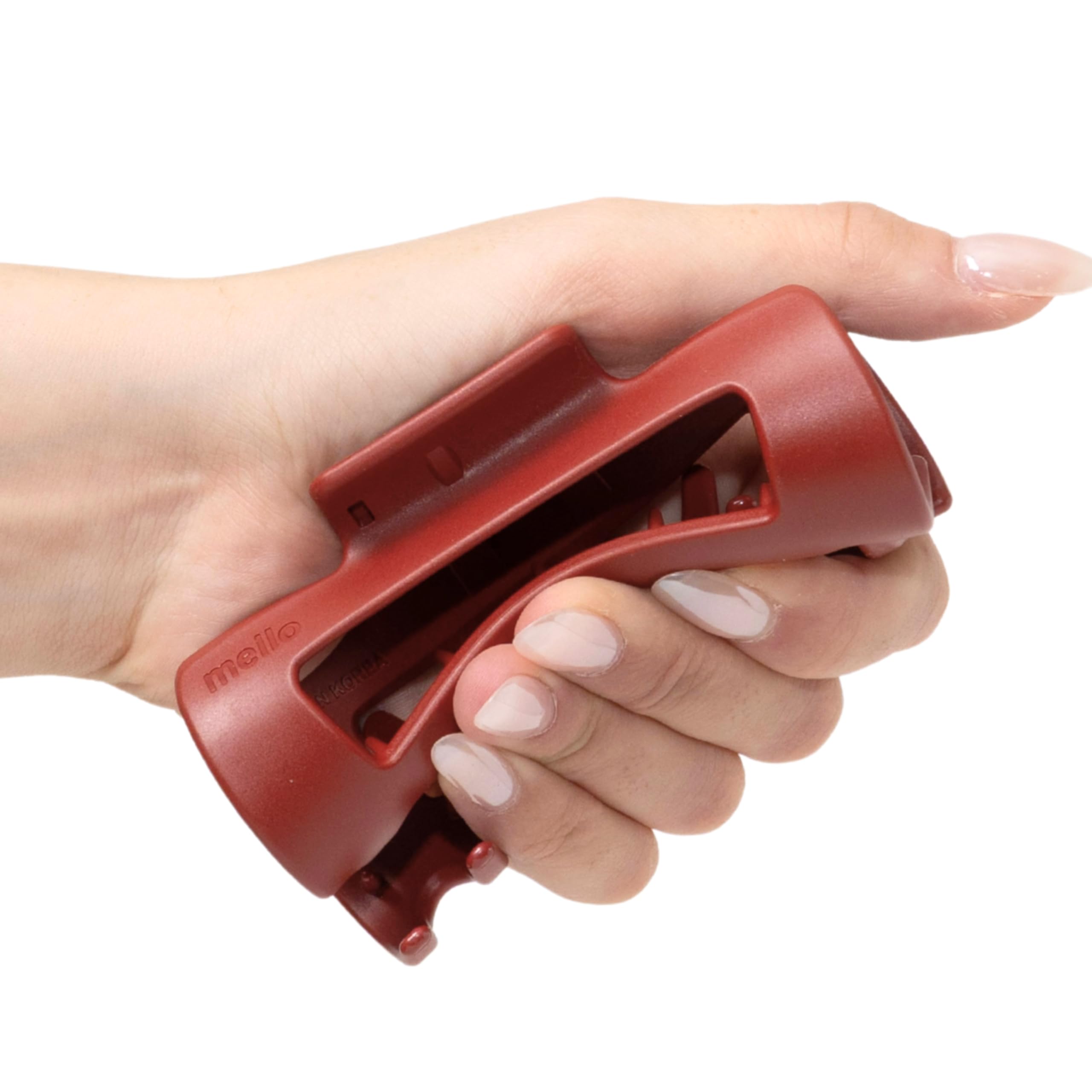 The Original Mello Hair Claw Clip Squishy Claw Clip Made in Korea Patent Pending 30021976 (Red, Medium)