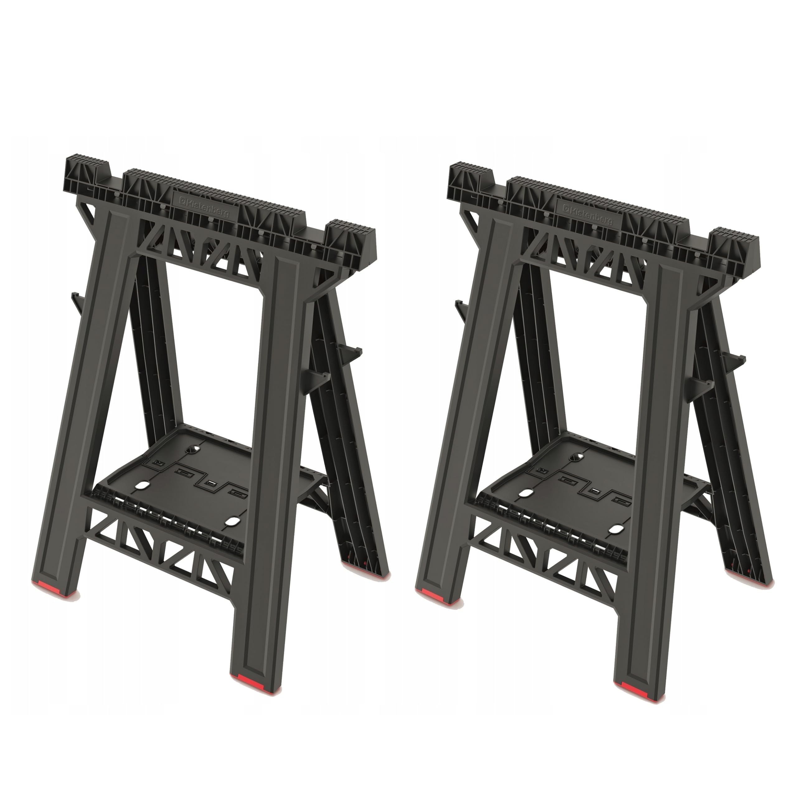 Folding Saw Horse Trestle Twin Pack Heavy Duty PRO Stand, 350kg Capacity, Portable Workbench for Woodworking, Garage, and Construction