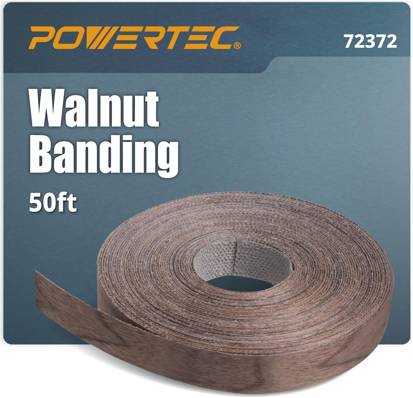 Walnut Edge Banding – 13/16" x 50 Ft Pre-Glued Veneer Edging Tape Roll for Cabinet Repair, Furniture Restoration, Shelving & DIY Projects (72372)