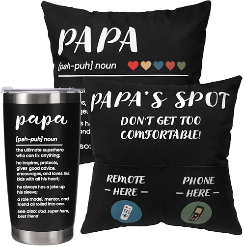 Regalos para papá para el día del padre, regalos de cumpleaños de nieto, nieta, nietos para abuelo, abuelo, abuelo, nuevo vaso de definición PAPA +