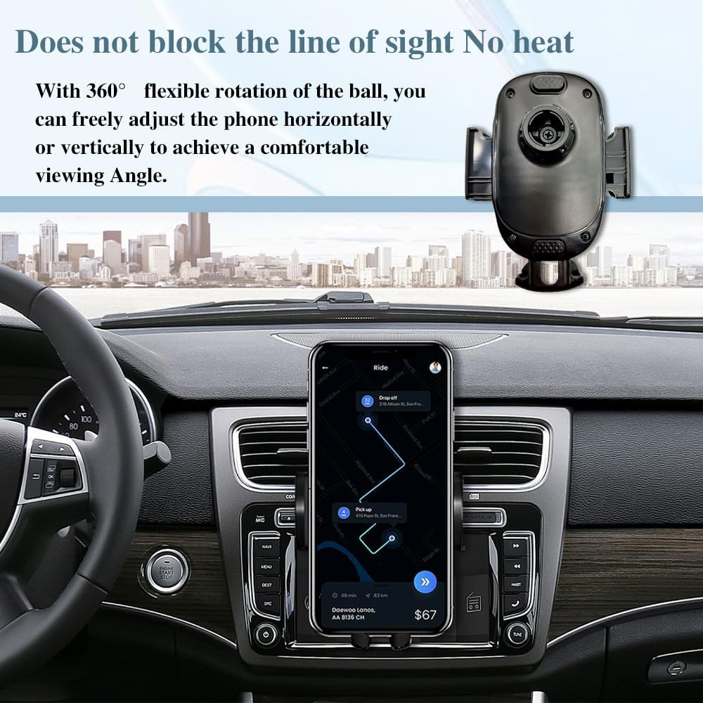 Zufoty Car Phone Holder Mount, Universal Car Phone Mount for Car Vent Windshield Cell Phone Car Mount Hands-Free Dashboard Phone Holder for iPhone Android All Smartphones