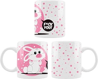 mug NAUGHTY BUNNY - ceramic Super Mug - Novelty Office Birthday Christmas Coffee Gift Tea Cup Present Funny Mug