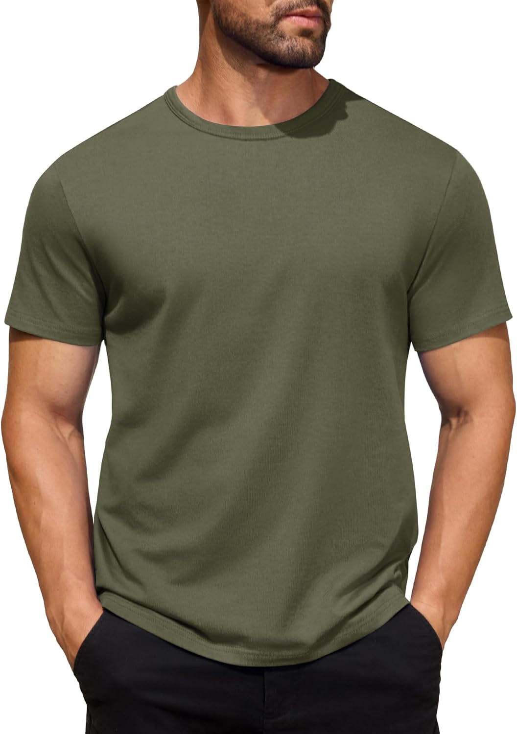 COOFANDY Men's Cotton T-Shirt Short Sleeve Crew Neck Tee Shirts Casual ...