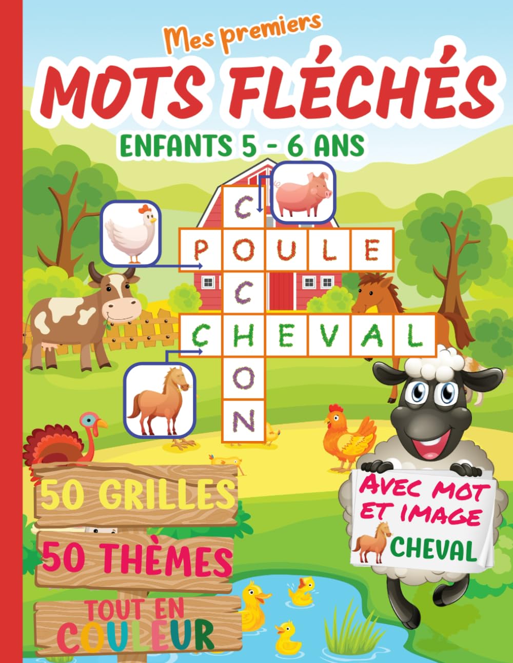 Mes premiers mots fléchés pour enfants 5 – 6 ans: 50 grilles ludiques en couleur pour les petits curieux (Mots croisés enfant)