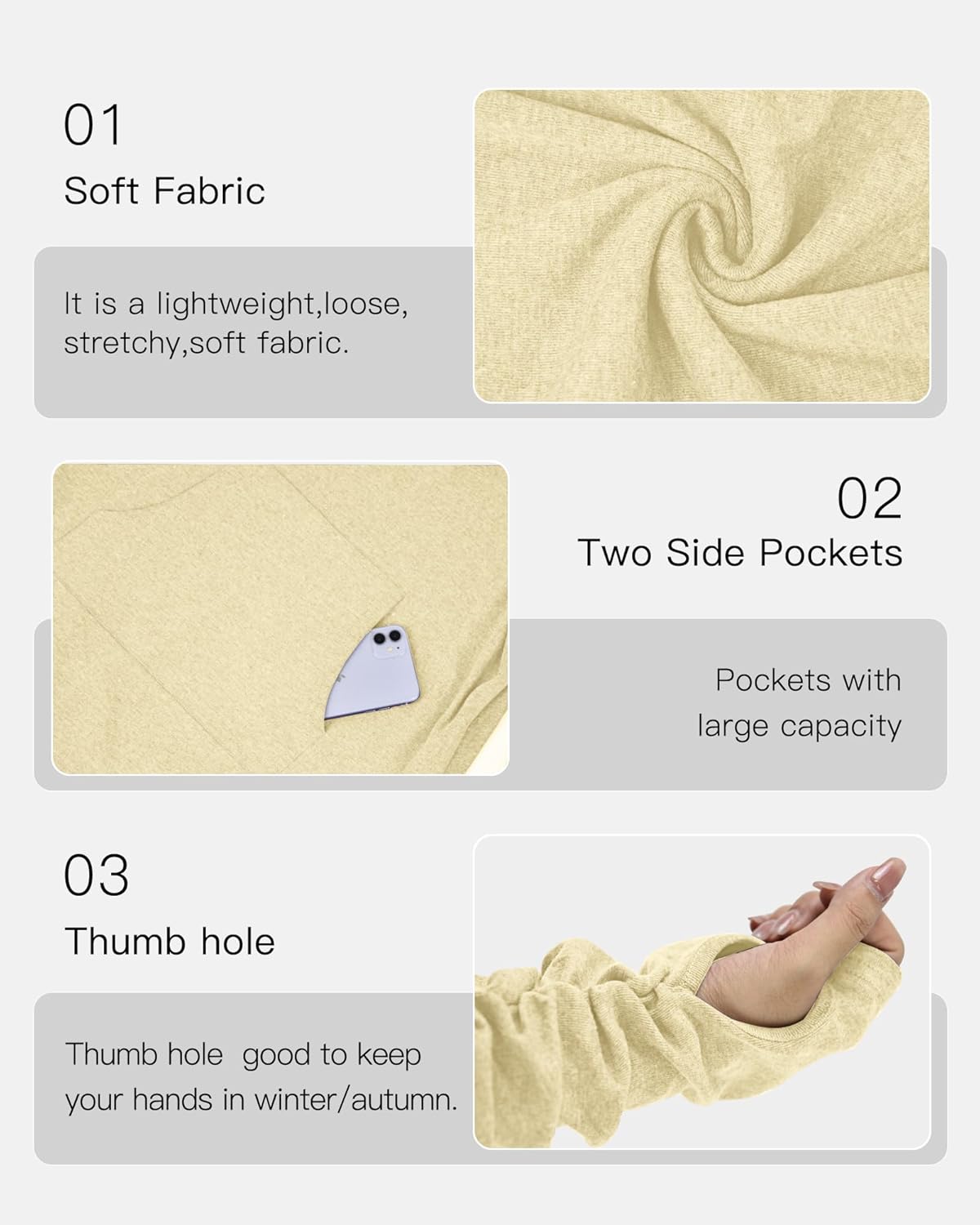 AUSELILY Long Sleeve Drawstrings Hoddie Sweatshirt With Thumb Holes Hoodie for Women - Image 3