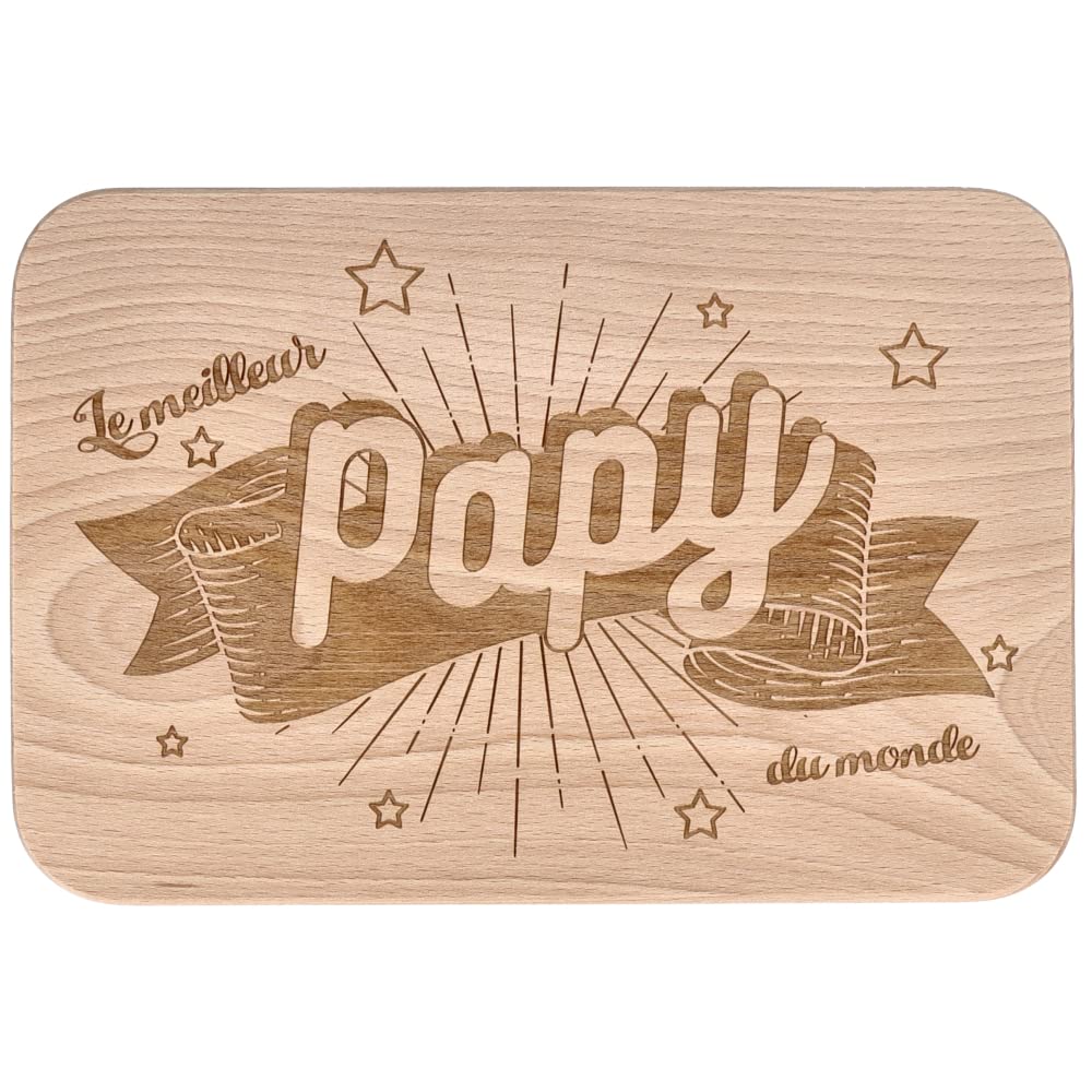 Planche À Petit-Déjeuner En Bois Avec Gravure Super-Papa Pour