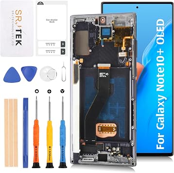 SRJTEK For Samsung Galaxy Note 10 Plus 5G "OLED 6.67" Not OEM 6.8" Touch Screen Digitizer Aura Black Frame LCD Screen Replacement Repair for Note10+/5G SM-N975U N975W N976U Model LCD Display Touch