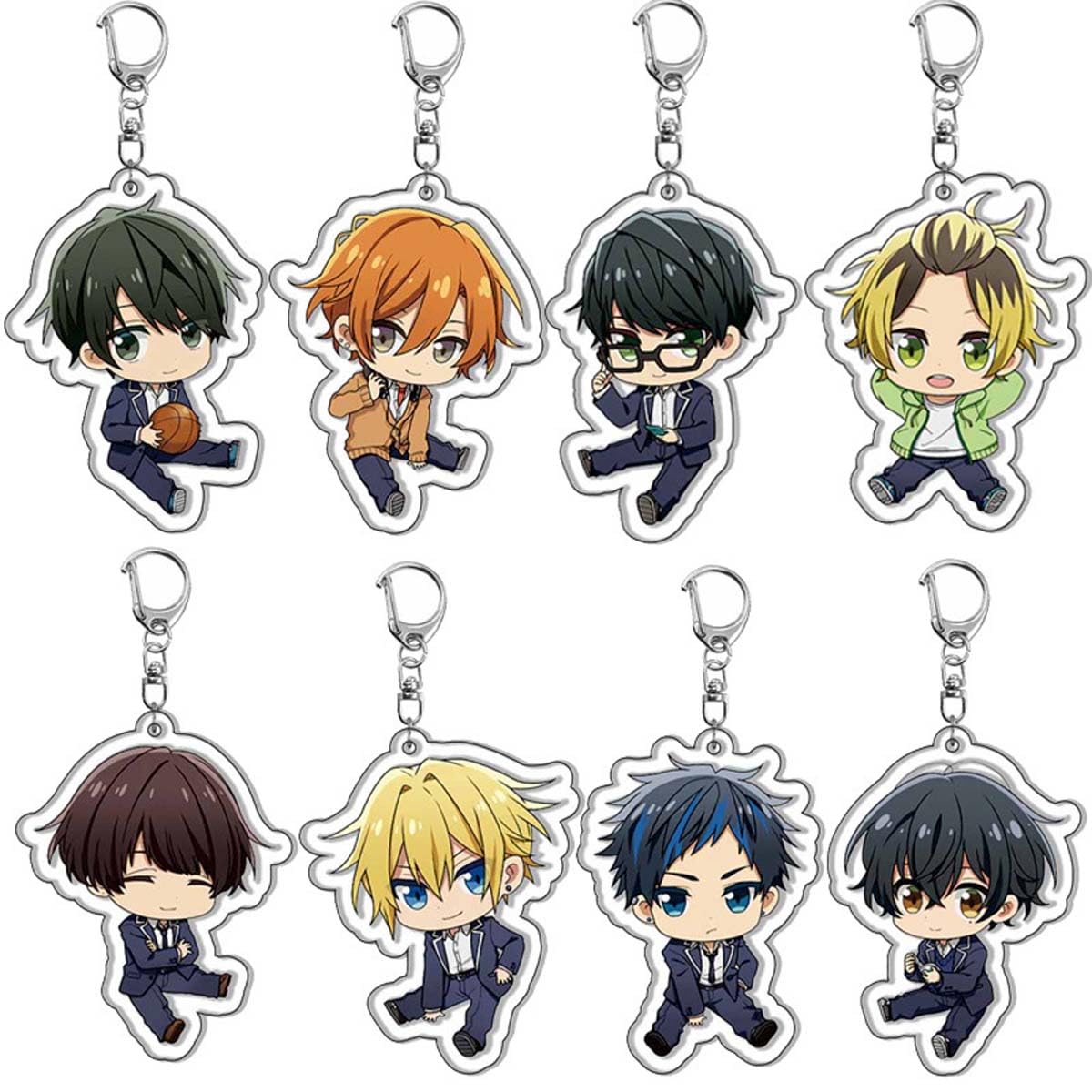 Sasaki and Miyano Key Chain Anime Sasaki Keychain Peripheral Cosplay Acrylic Keychains Pendant 8pcs
