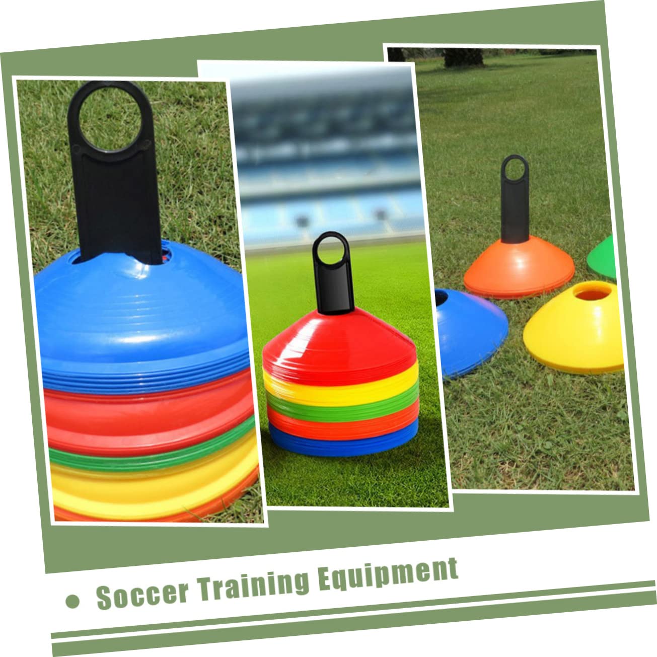 KICHOUSE 5pcs Football Training Sign Dish Plate Holders Soccer Cone Mark Disk Shelf for Roller Skating Skateboarding Football