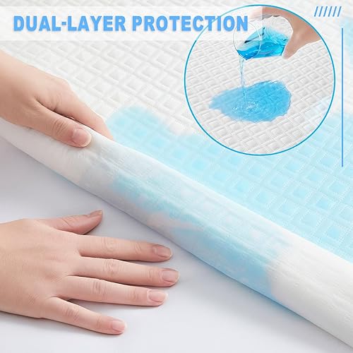 Miniatura 7 de BALEINE Protector de colchón impermeable, transpirable, tela de aire 3D refrescante, suave, lavable, con bolsillo profundo de 8 a 21 pulgadas