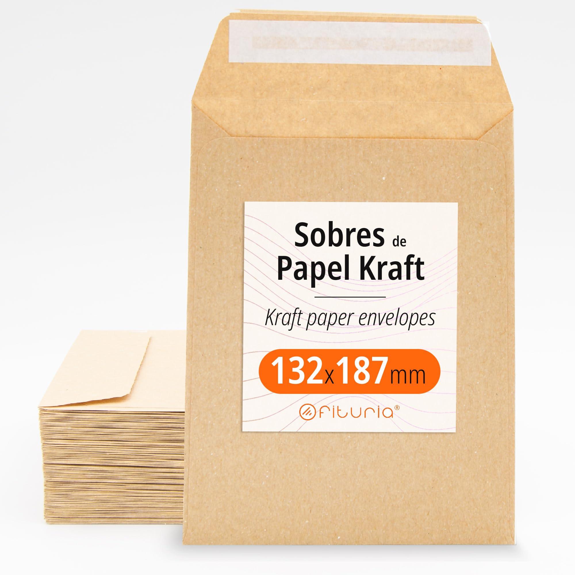 Kraftpapier-Umschläge 132x187 200 Stück für Dokumente Geschenke Hochzeitseinladungen Versand