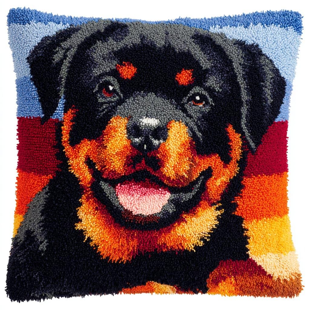 Henypt Latch Hook Cushion Kits, Dog