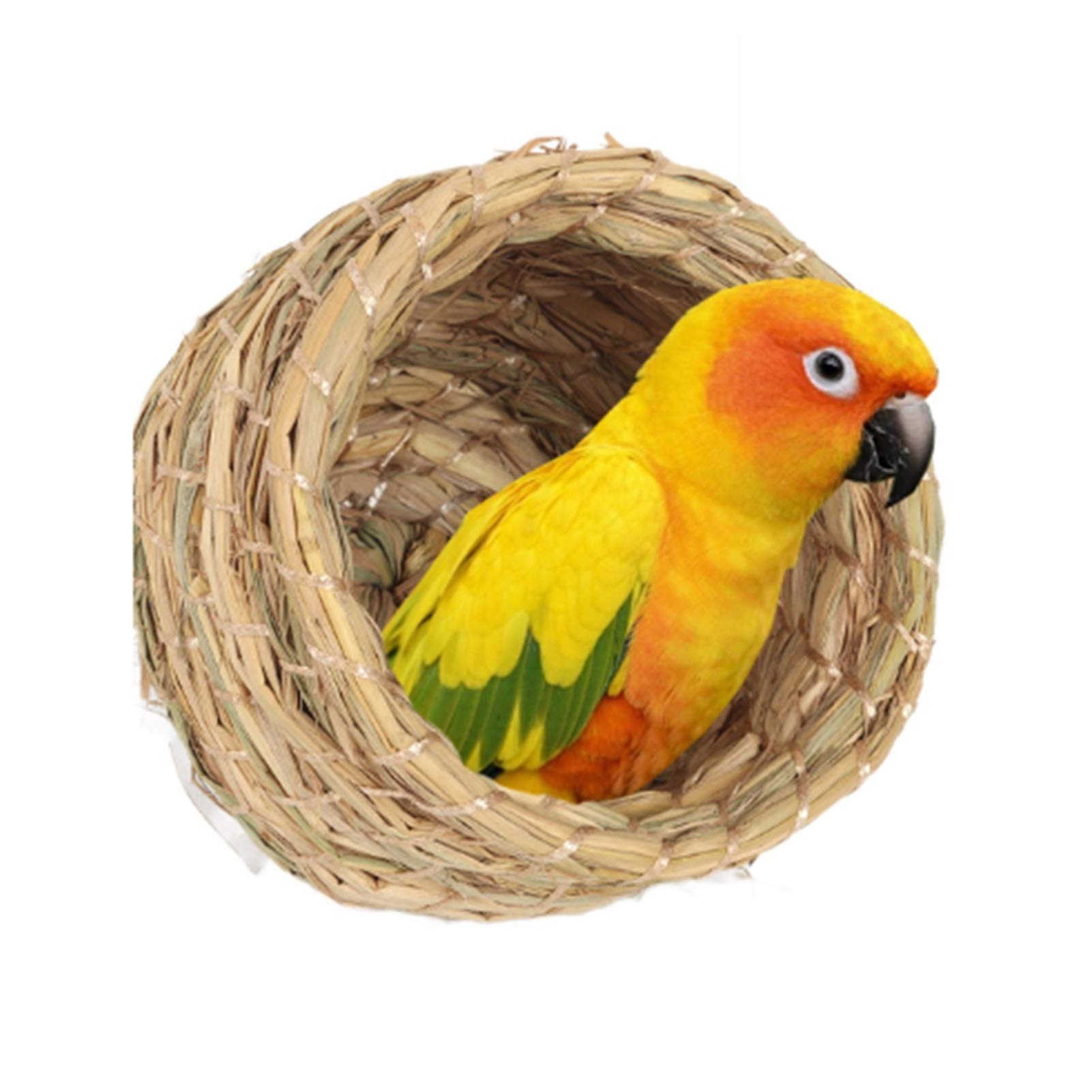 Nidi per Uccelli 2 Pezzi di Nido di Uccello Intrecciato a Mano, Posto di Allevamento di Uccelli canarino Pappagallo, Piccolo, Medio, Grande (Size : Large)
