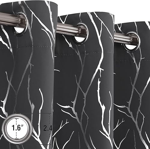 Miniatura 3 de SMILE WEAVER Cortinas opacas grises de 84 pulgadas de largo para dormitorio con ojales, cortinas opacas para oscurecer la habitación, cortinas con