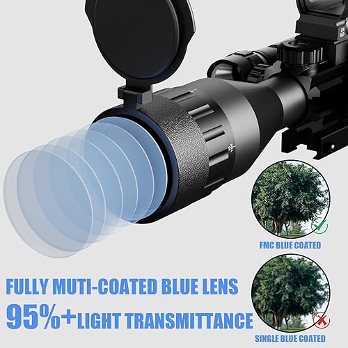 Miniatura 5 de 4-16x50AO Combo de alcance de rifle rojoverde doble iluminado con láser verde 4 retículas holográficas punto rojo 5 modos linterna para montaje en