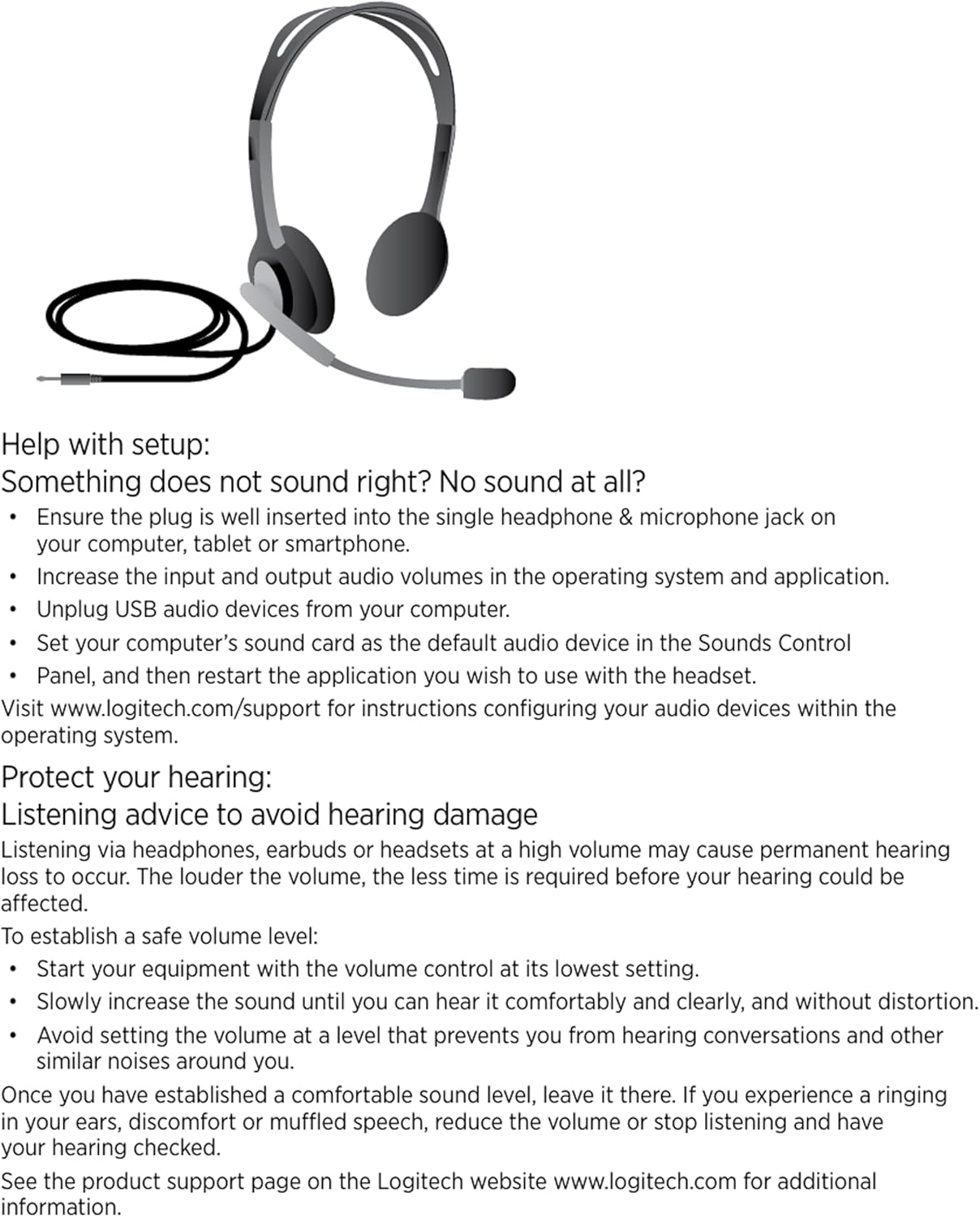 Logitech H111: Versatile Wired Stereo Headphones with Noise-Canceling Mic