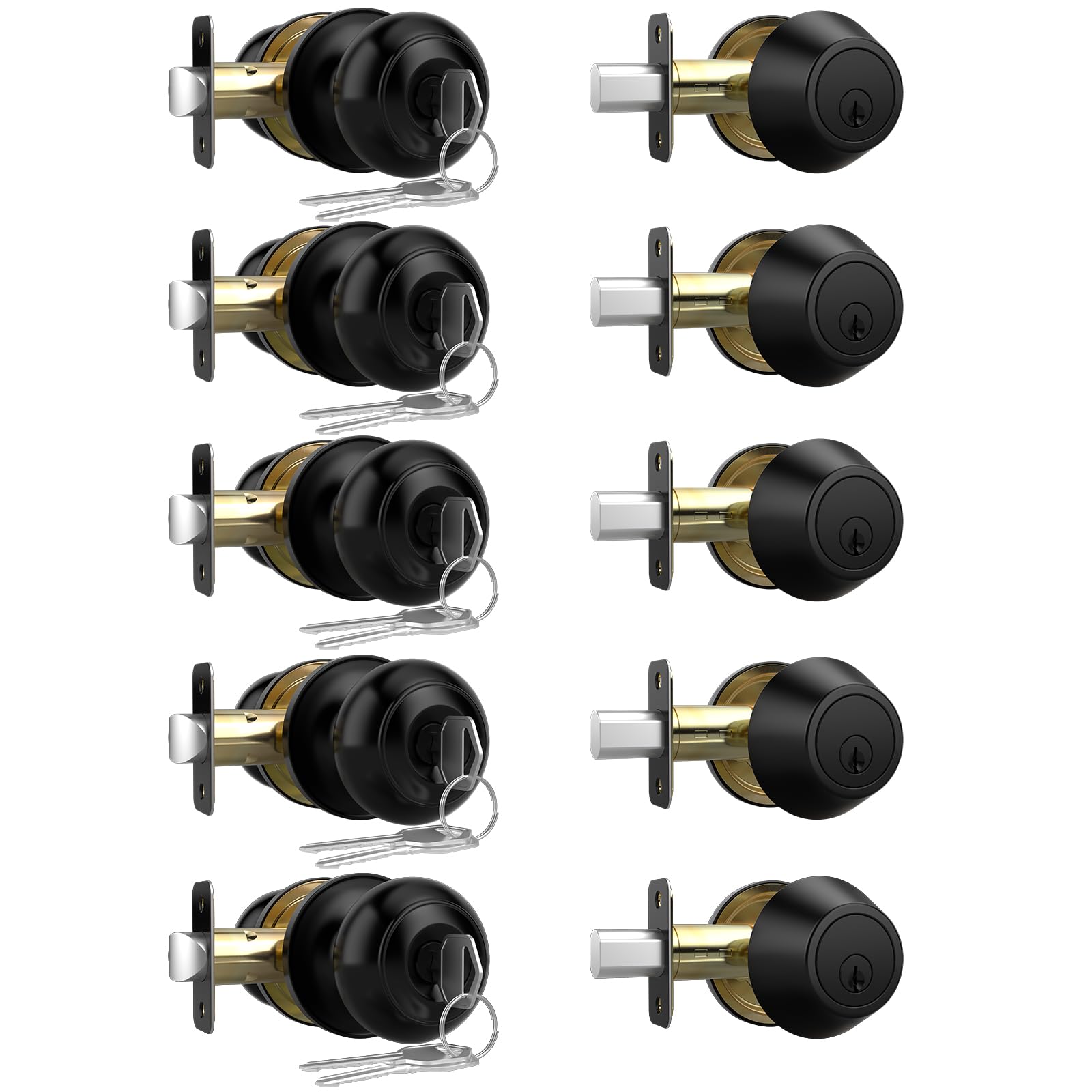 Privacy Door Knobs - Keyless Security 6 Pack -11