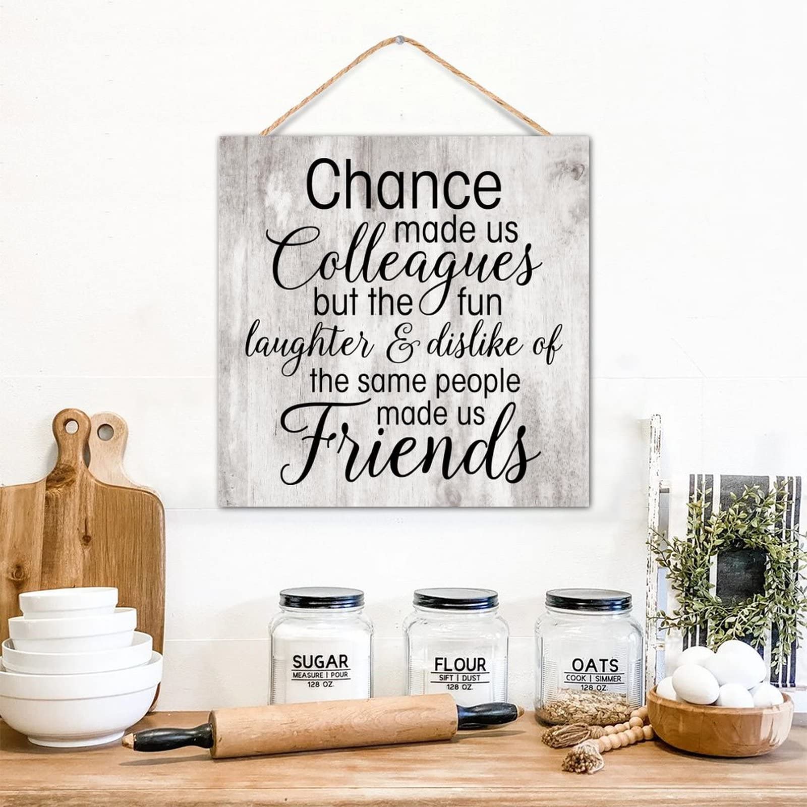 Cadeau pour collègues et amis plaque murale bois 30 cm
