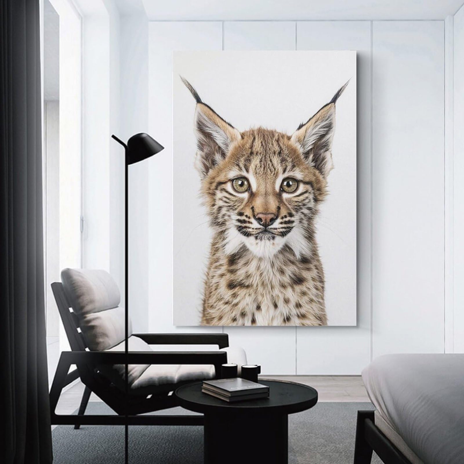 Junmoney Unframe-Style-7-1 Cute Baby Lynx Wall Decor Canvas Print 20X30inch(50X75cm), For Sofa Walls, Lounge Or Home Corners, Modern Wall Decor For Cosy Interiors