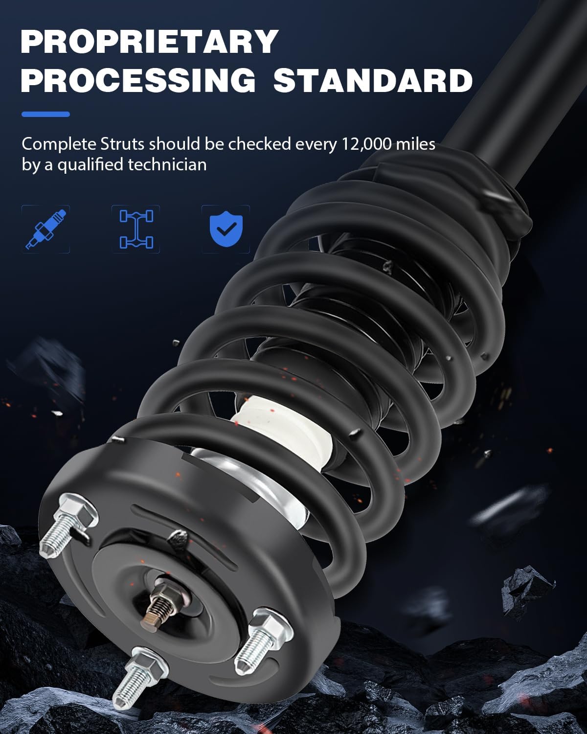 ECCPP Struts Complete Struts Spring for 2006-2011 for Hyundai Azera,2006-2010 for Hyundai Sonata Struts Shocks for 172281 Front Struts